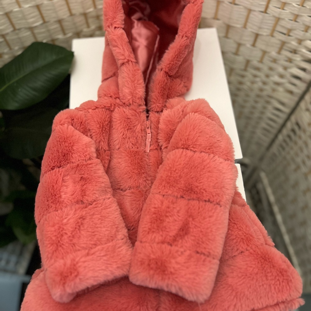 Pink Faux Fur Coat Baby Girl